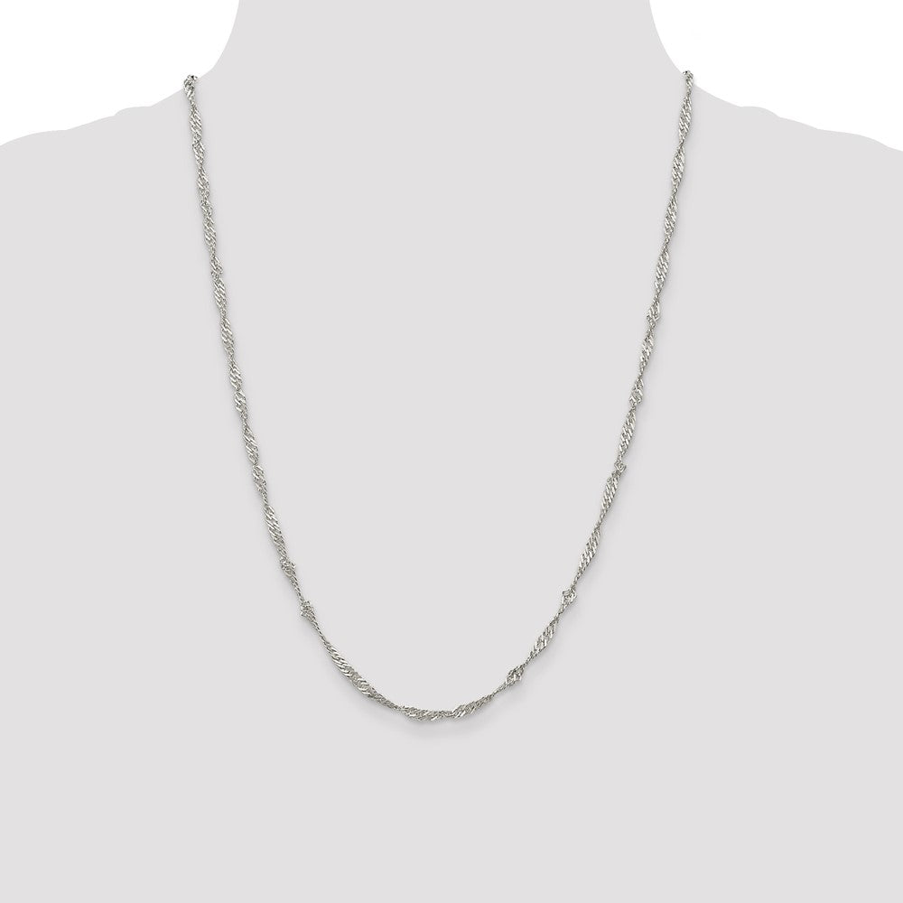 Sterling Silver 3mm Singapore Chain 24 Inches
