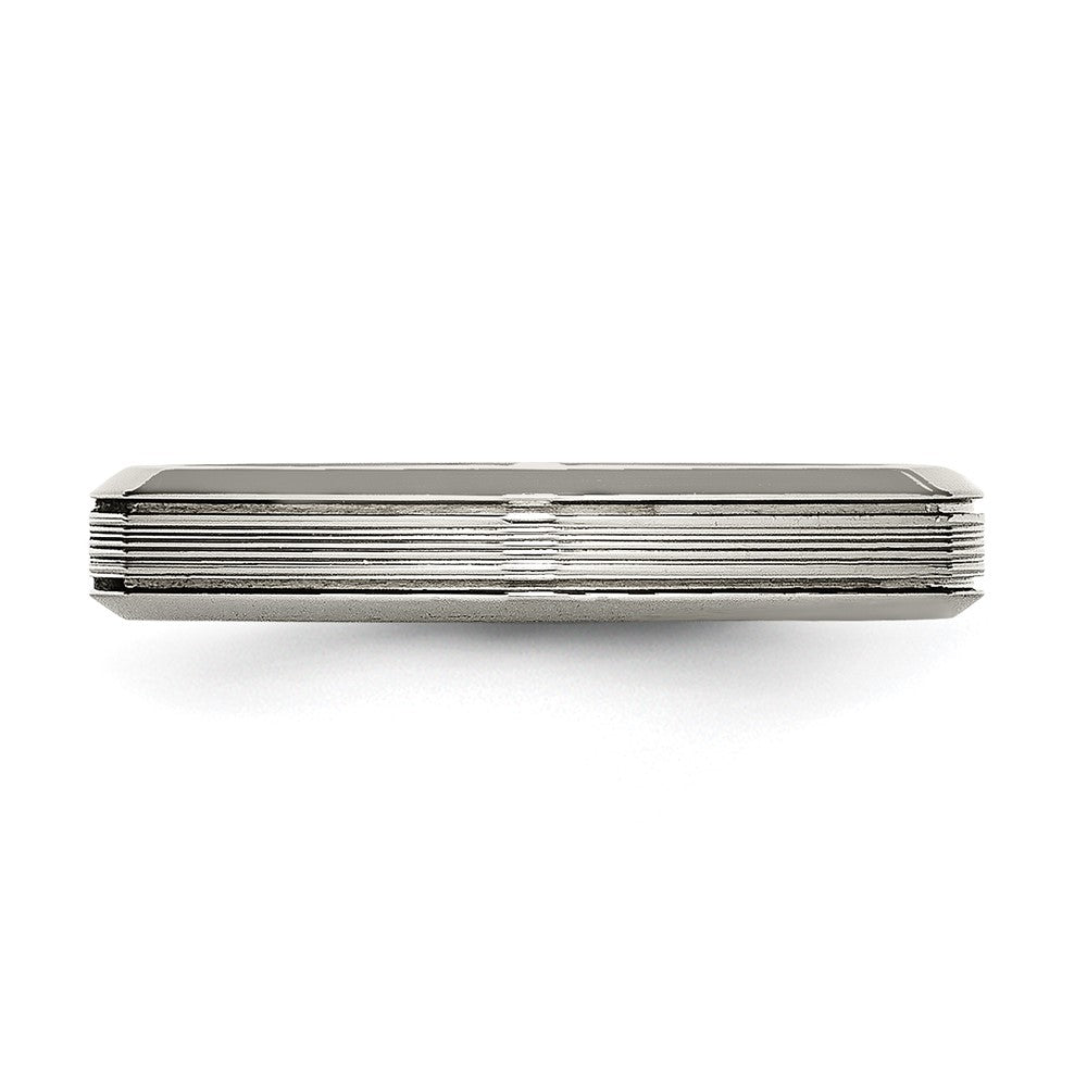 Titanium Polished 3.75mm Grooved Comfort Fit Band Size - 11.5