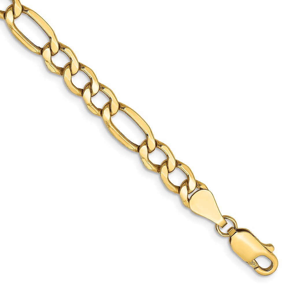 14K 7 inch 5.75mm Semi-Solid Figaro with Lobster Clasp Bracelet 7 inches