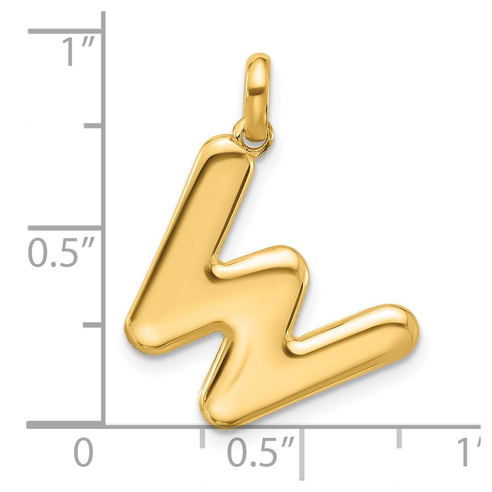 14k Yellow Gold Fancy Letter W