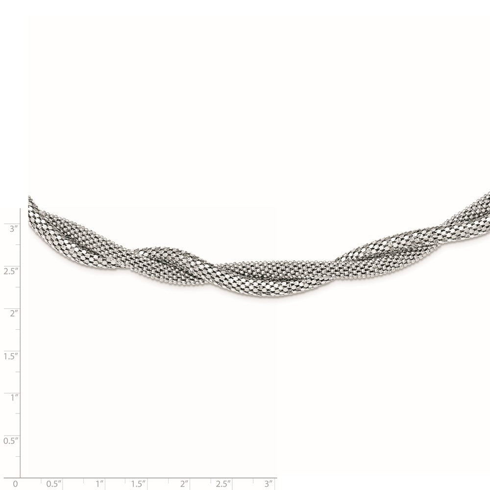 Sterling Silver Twisted Mesh Necklace