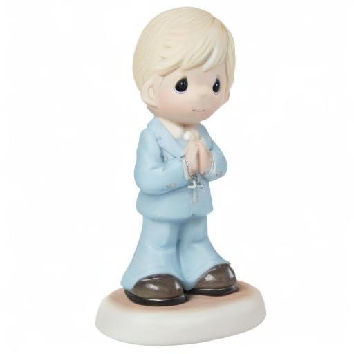 Precious Moments Hand-painted Porcelain Standing Communion Blonde Boy Figurine