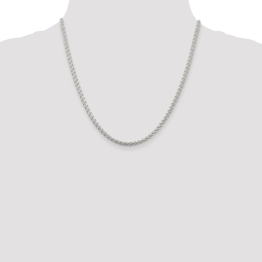 Sterling Silver 3mm Round Spiga Chain 20 Inches