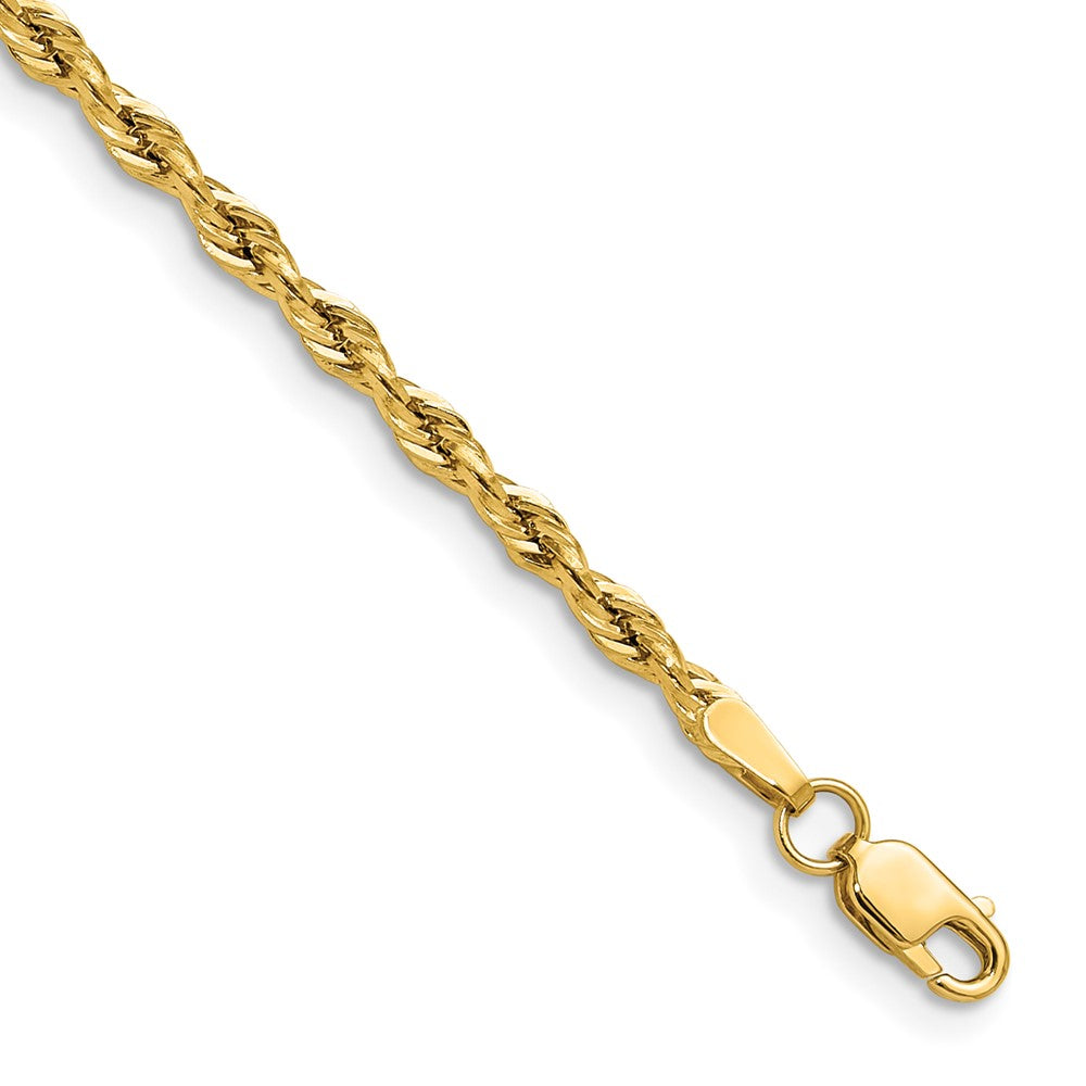 14ky 2.5mm Semi-Solid Rope Chain 7 inches