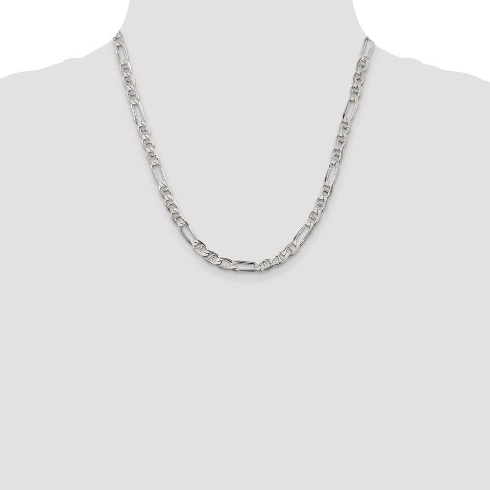Sterling Silver 5.5mm Figaro Anchor Chain 20 Inches