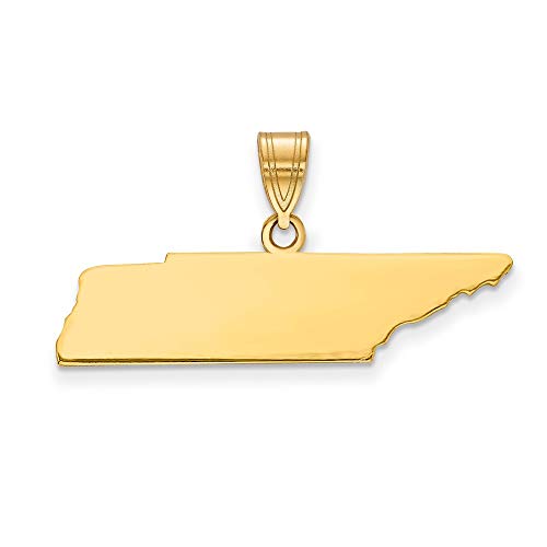 Sterling Silver/Gold-plated Tennessee State Pendant