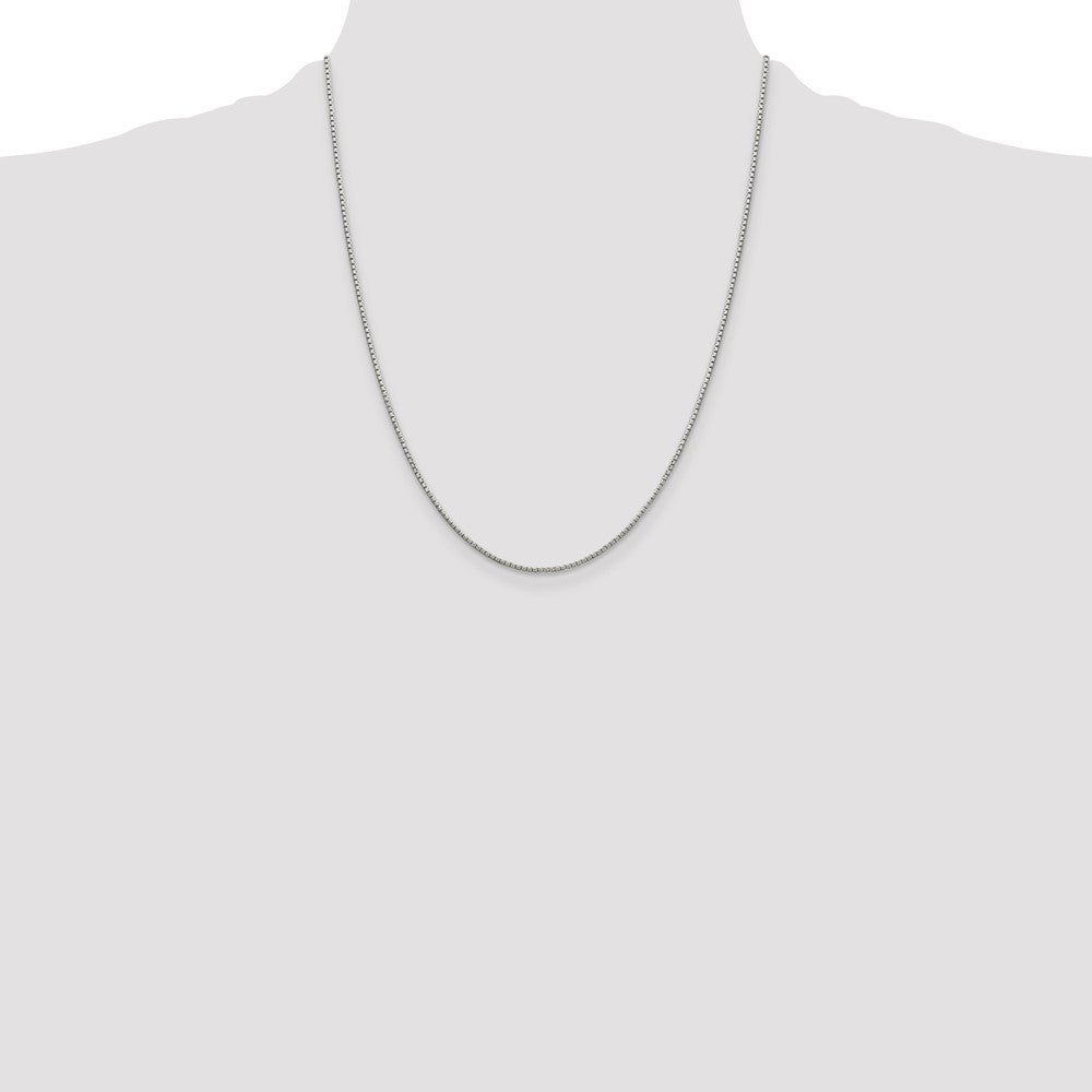 Sterling Silver 1.35mm 8 Sided Diamond-cut Box Chain w/4in ext.