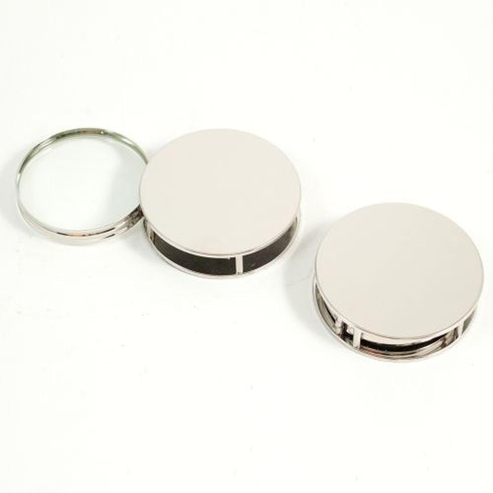 Bey-Berk International D521 Chrome Plated Paperweight & Fold Out Magnifier with 3X Magnification