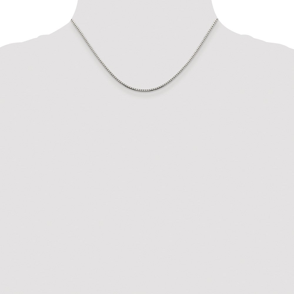 Sterling Silver Rhodium-plated 1.5mm 8 Sided Diamond-cut Box Chain