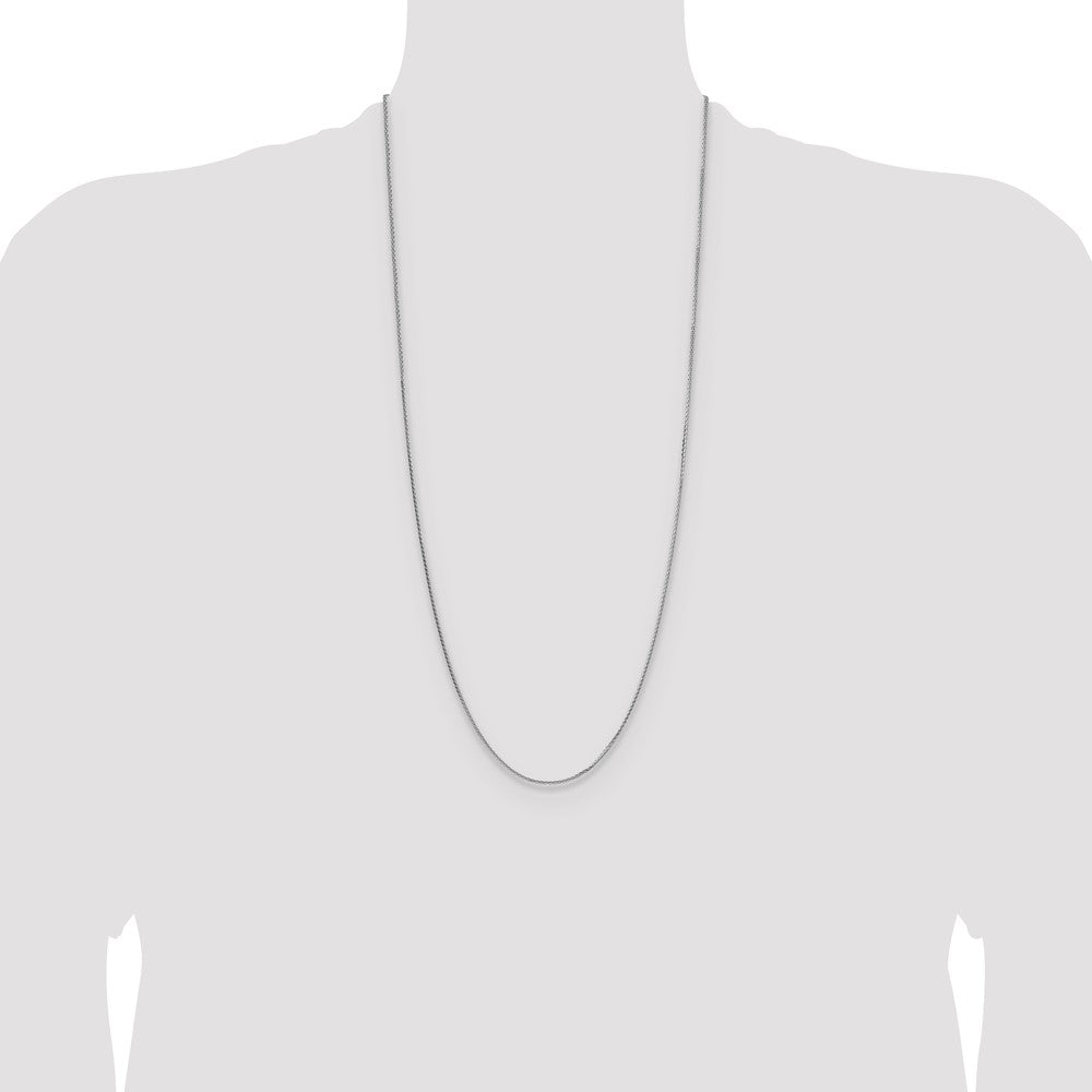 Sterling Silver Rhodium-plated 1.45mm 8 Sided D/C Double Spiga Chain