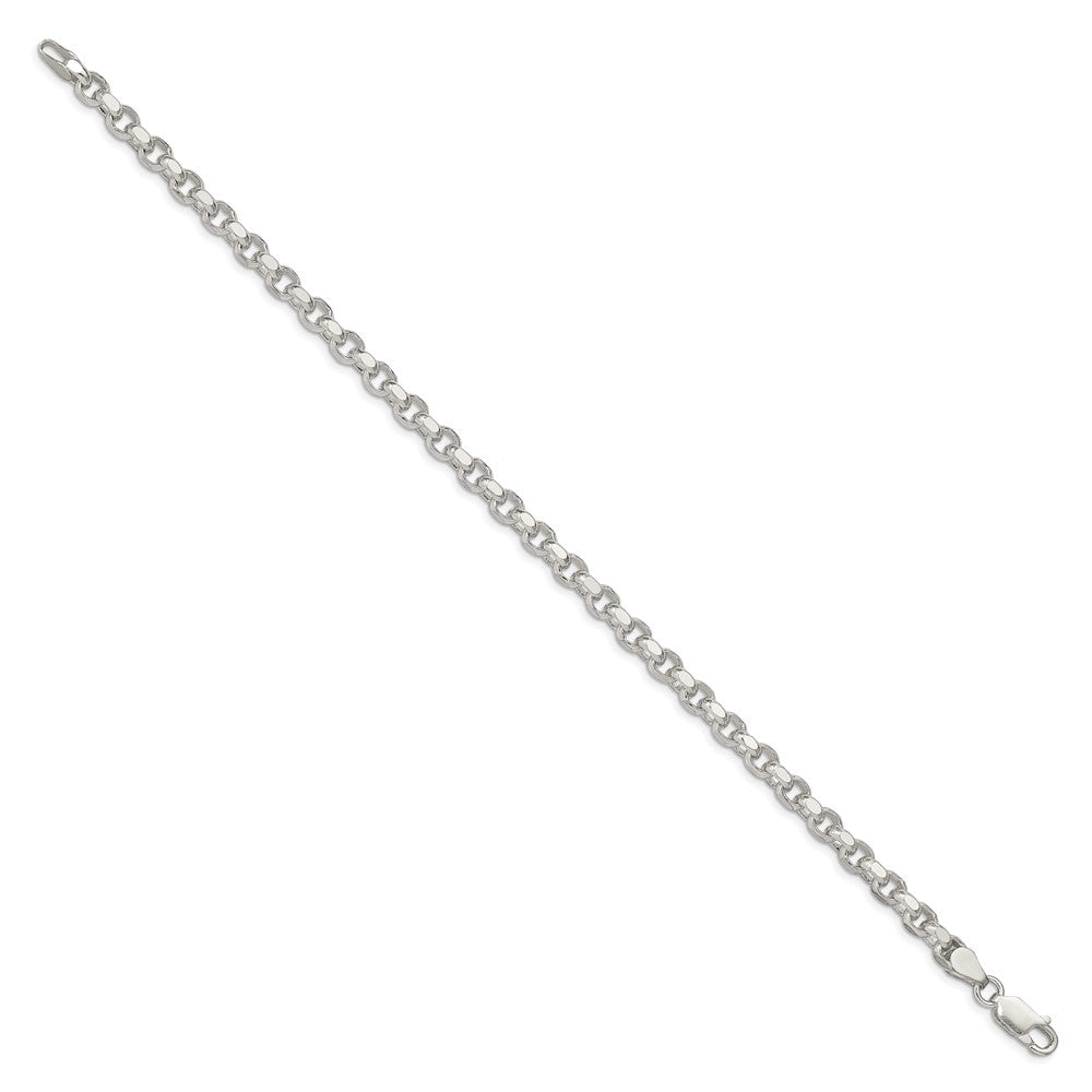 Sterling Silver 4mm Diamond-cut Rolo Chain 8 inches