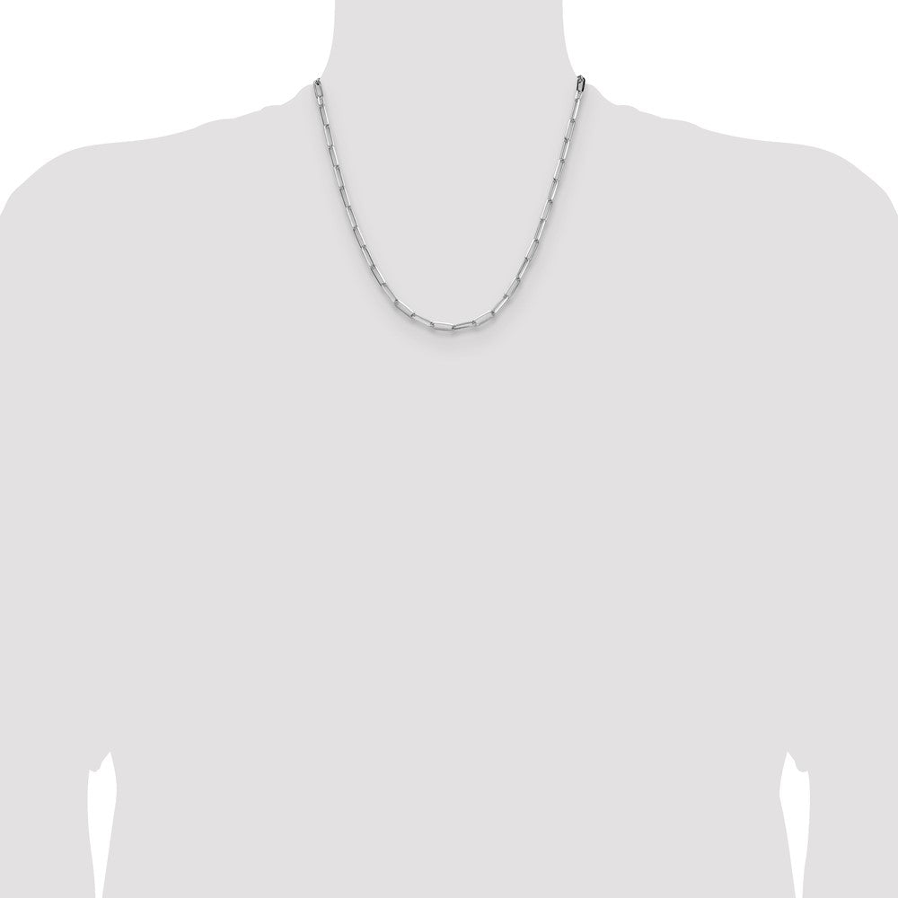 Sterling Silver Rhodium-plated 3.5mm D/C Paperclip Chain