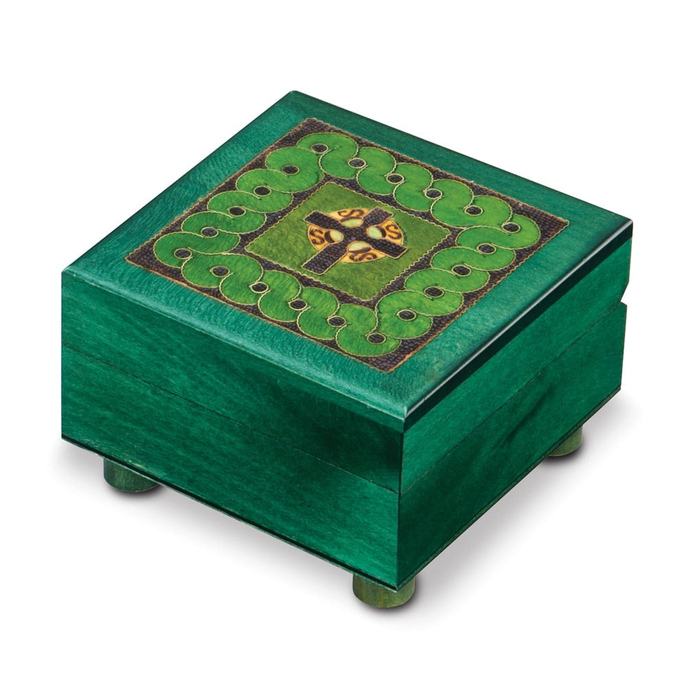 Handcrafted Carved Painted Wooden Celtic Puzzle Box QGM16129