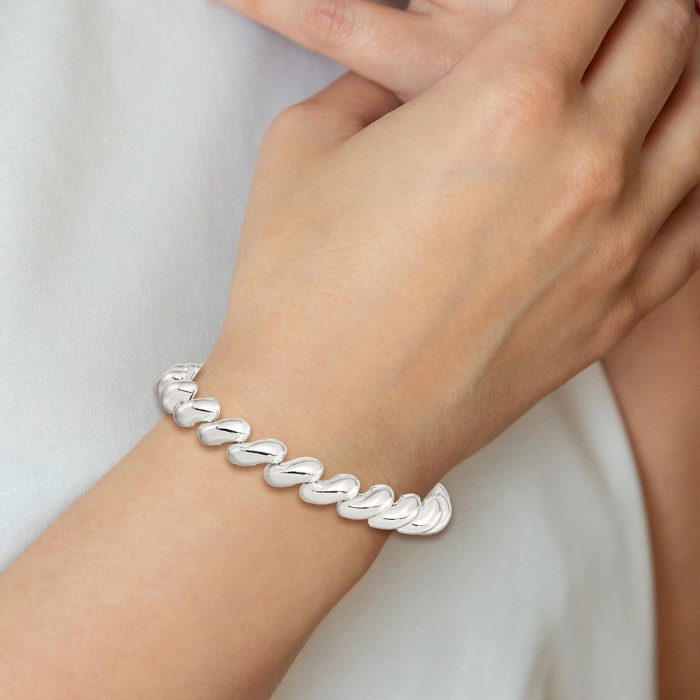 Sterling Silver Fancy Polished San Marco Bracelet 7.5 inches