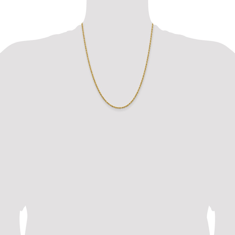 14k 2.3mm Lightweight D/C Rope with Lobster Clasp Chain