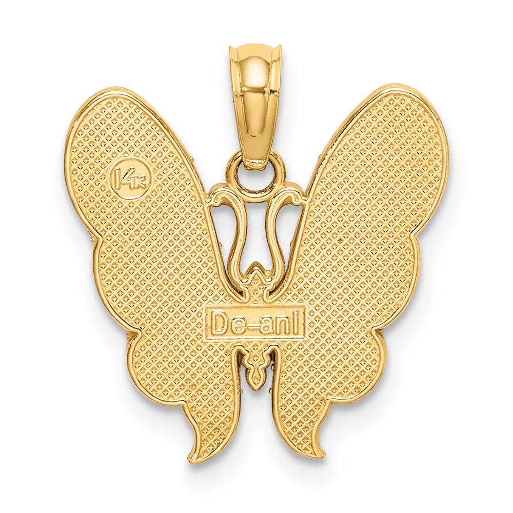14K w/ Multi-Color Enamel Butterfly Charm