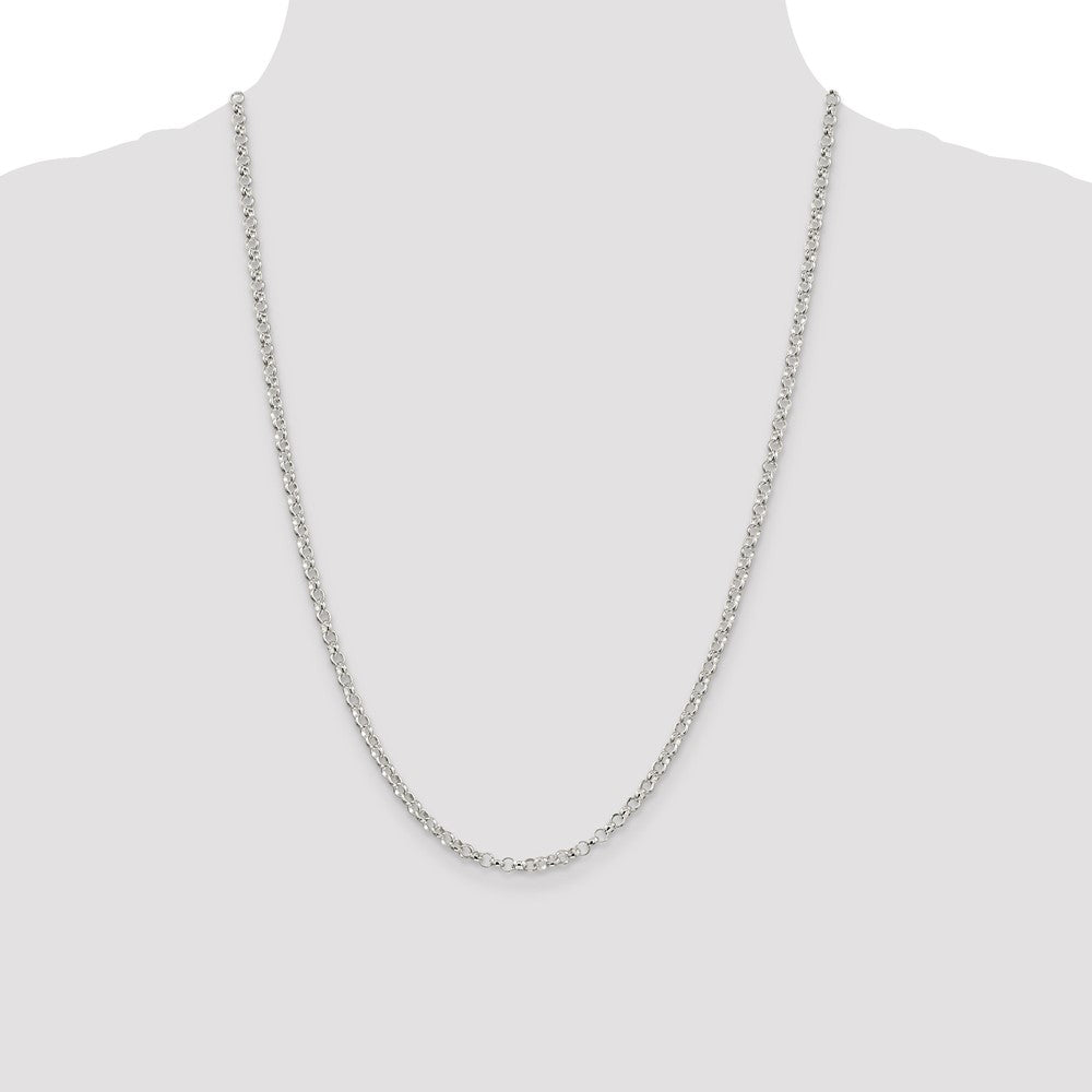Sterling Silver 3.5mm Rolo Chain 24 Inches