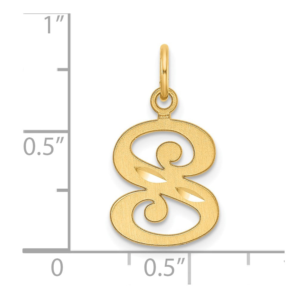 14K Diamond-cut Letter S Initial Charm