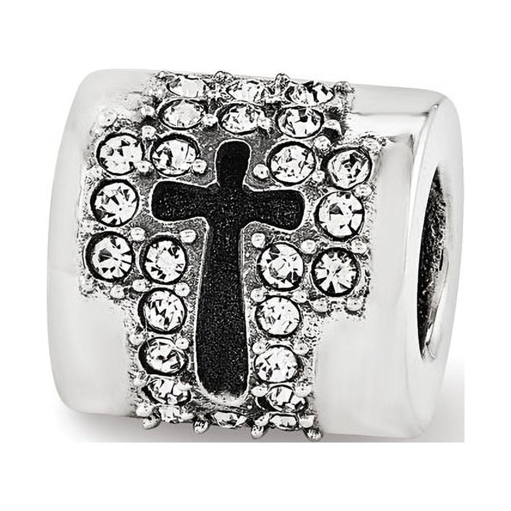 Sterling Silver Reflections Crystals Faith Cross Bead