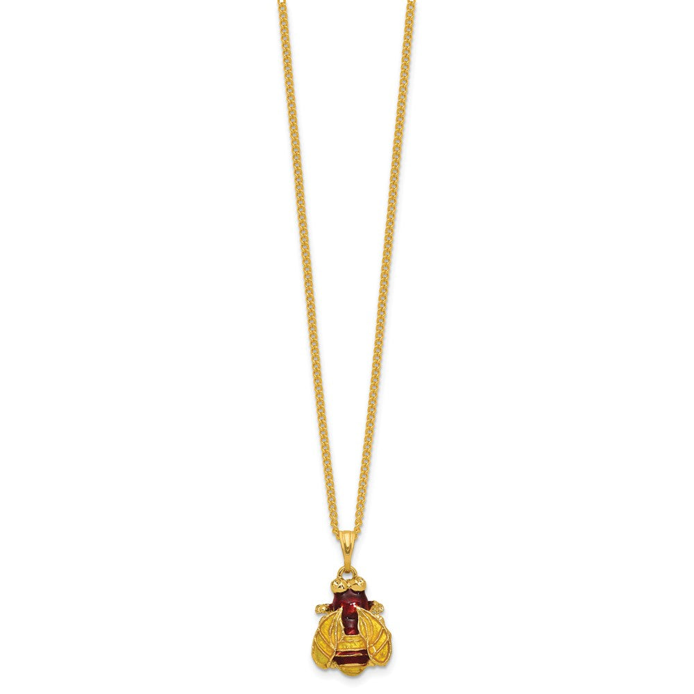 Luxury Giftware by Jere Bejeweled POLLINATOR Bee Trinket Box with Matching 18 inch Necklace
