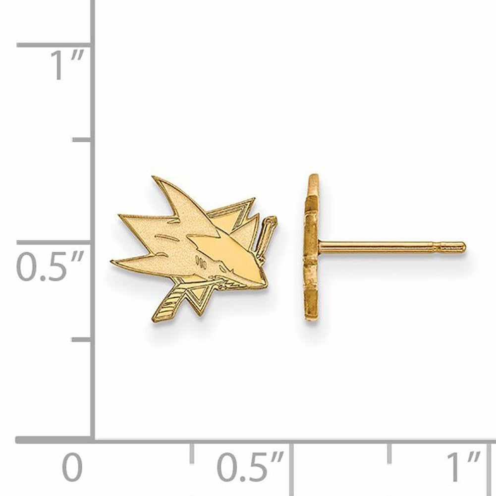 Women's San Jose Sharks Gold Plated XS Post Earrings
