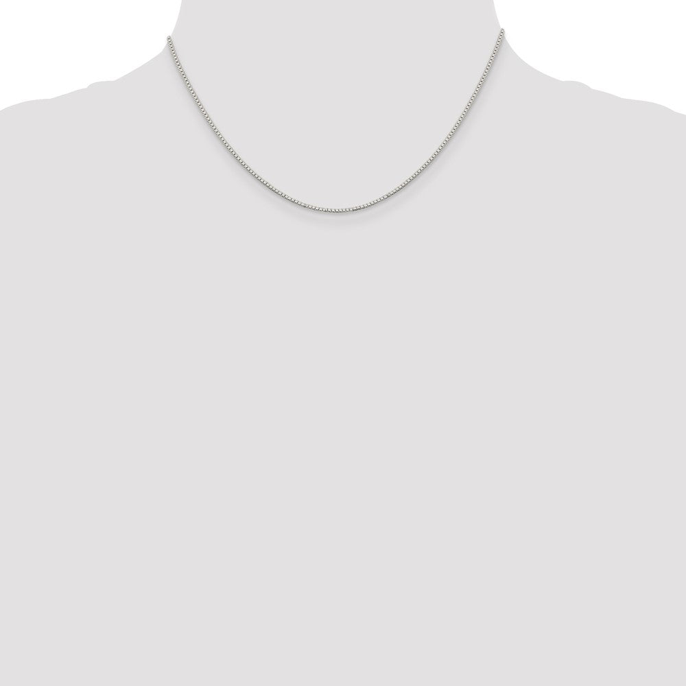 Sterling Silver Rhodium-plated 1.1mm Box Chain 16 Inches
