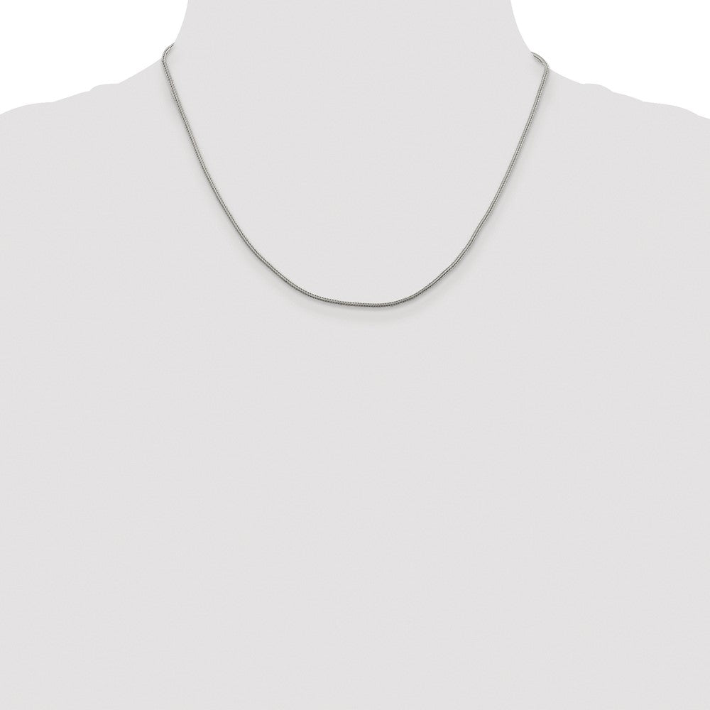 Sterling Silver Rhodium-plated 1.25mm Diamond-cut Round Franco Chain