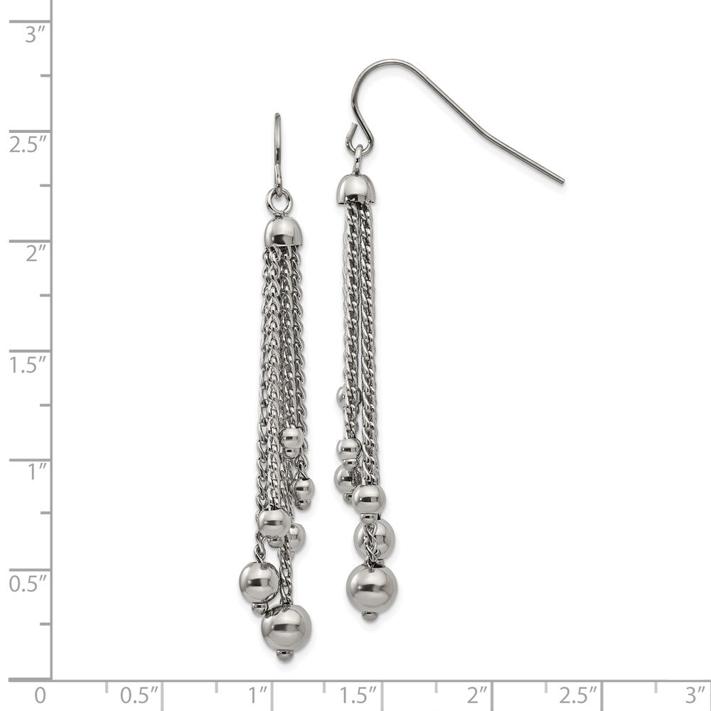 Stainless Steel Polished Dangle Shepherd Hook Earrings