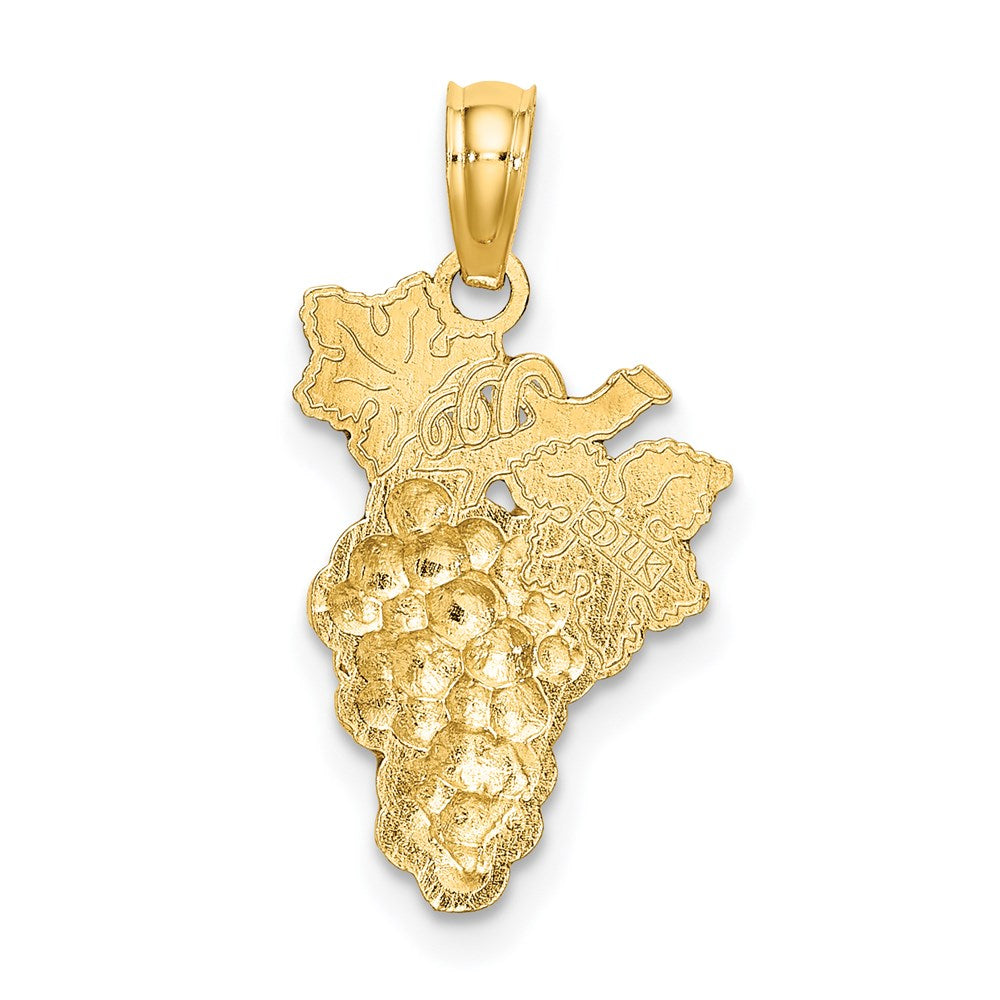 14K W/ Enamel Grapes W/ Stem and Leaf Charm