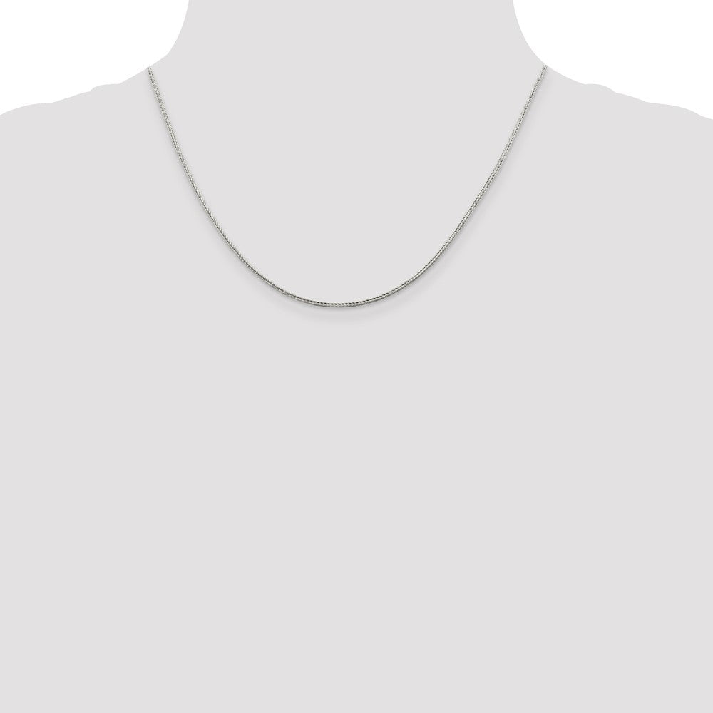Sterling Silver 1.45mm Diamond-cut Round Franco Chain w/2in ext.