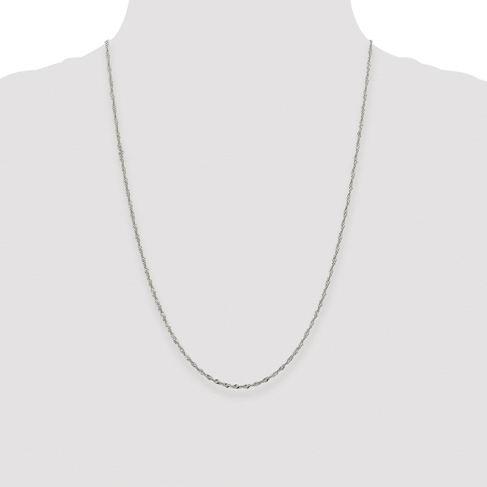Sterling Silver Rhodium-plated 2mm Singapore Chain
