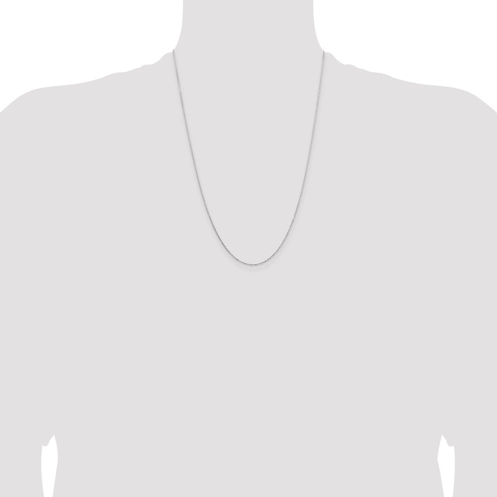 14K White Gold 1.05mm D/C Cable Chain