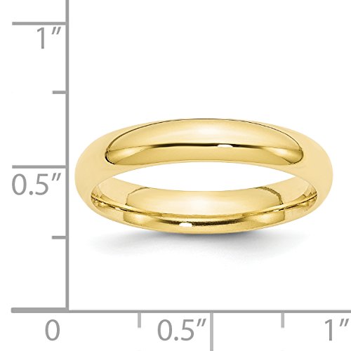 10k Yellow Gold 4mm Standard Weight Comfort Fit Wedding Band Size 14