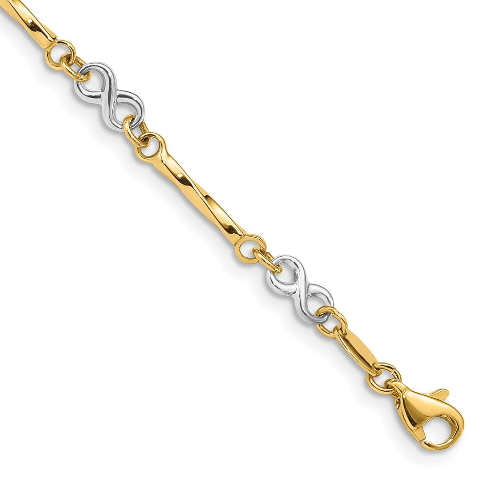 14K Two-tone Fancy Link Bracelet 7.5 inches