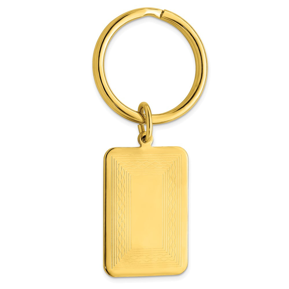 Gold-plated Kelly Waters Patterned Border Key Ring QGL8714