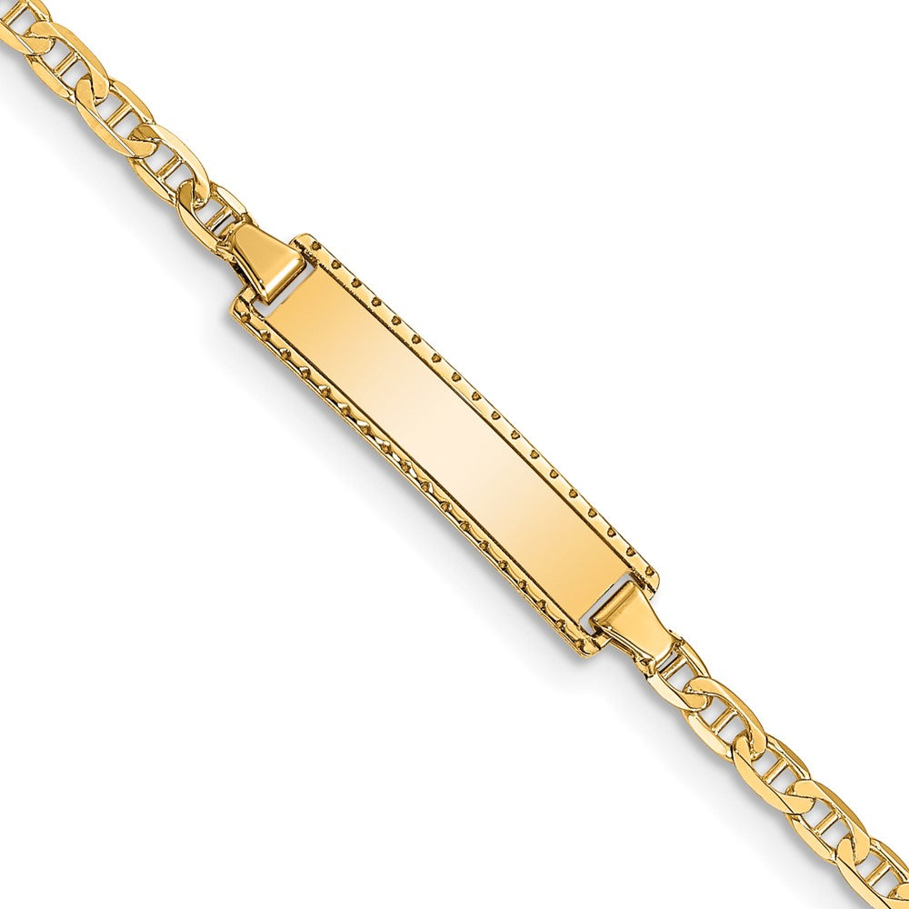 14k Children's Anchor Link ID Bracelet 6 inches
