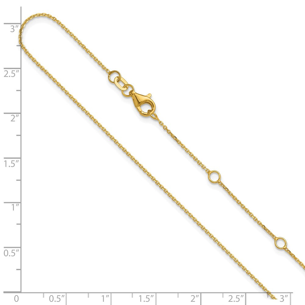 14k 1mm D/C Square Cable 1in+1in Adjustable Chain
