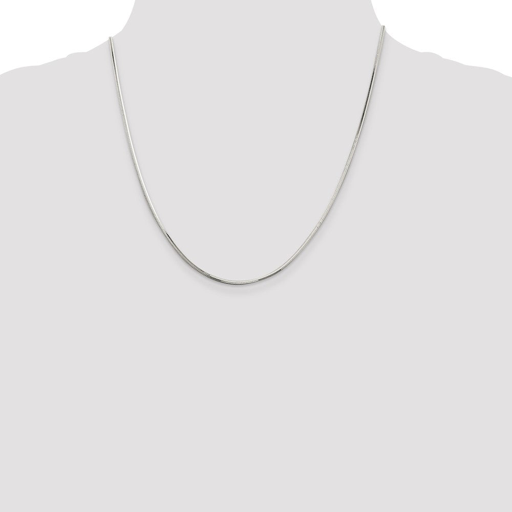 Sterling Silver 1.65mm Octagonal Snake Chain 20 Inches