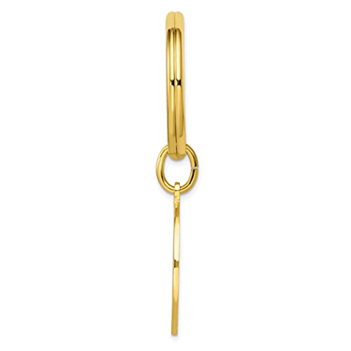 Gold Plated Solid Polished Round Key Ring - .2 Grams - Key Chain for Men