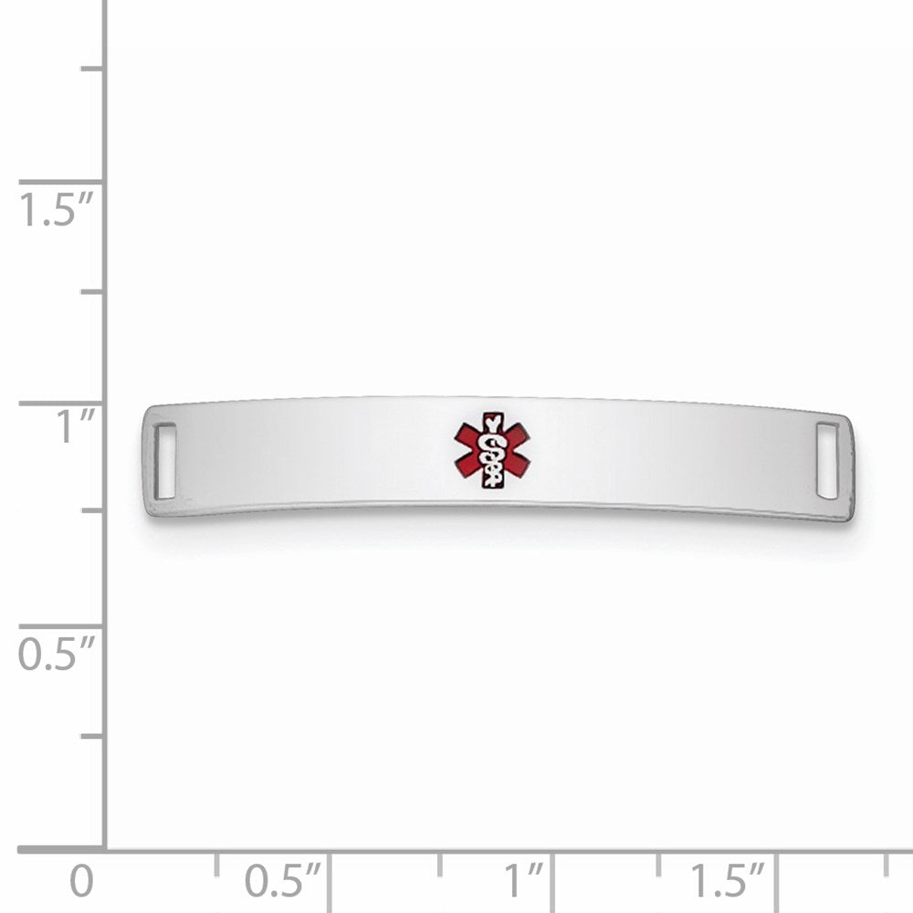 Sterling Silver Rhodium-plated Medical ID Plate 7 inches