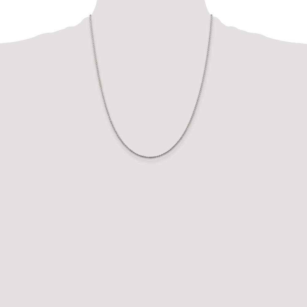 Sterling Silver Rhodium-plated 1.3mm Loose Rope Chain