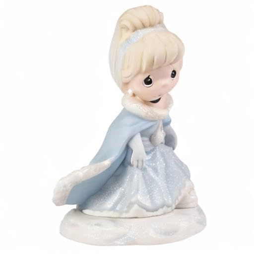 Precious Moments Disney Enchanting Winter Wishes Hand-painted Porcelain Cinderella Winter Coat Figurine