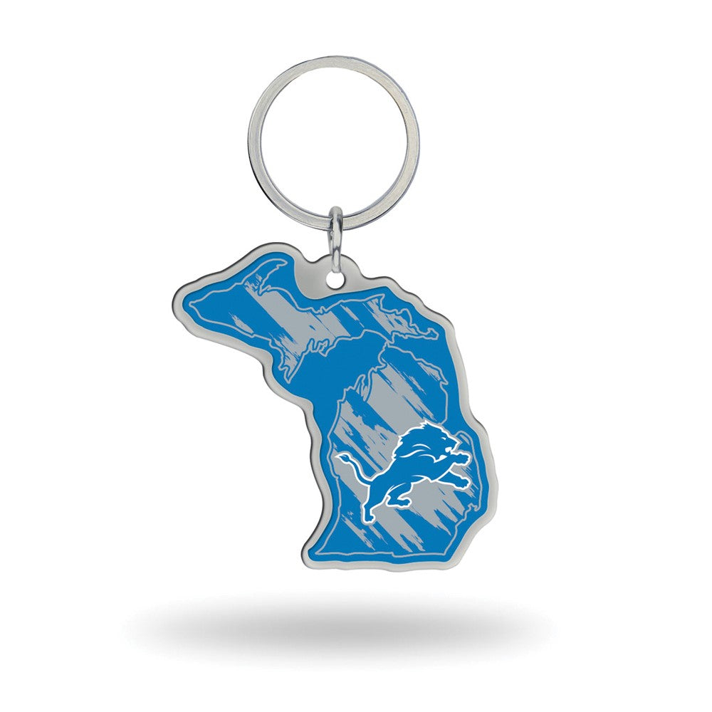 NFL Detroit Lions Michigan State Shape Keychain