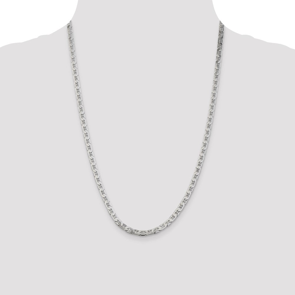 Sterling Silver 4.5mm Flat Anchor Chain 24 Inches