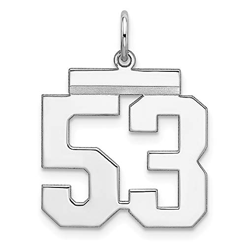 Sterling/Silver Rhodium-plated Polished Number 53 Charm Q-QMS53