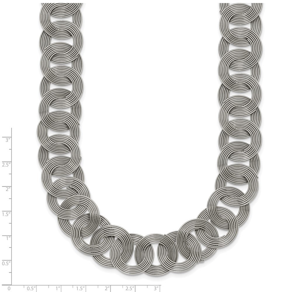Stainless Steel Polished Circle Links 19in Necklace