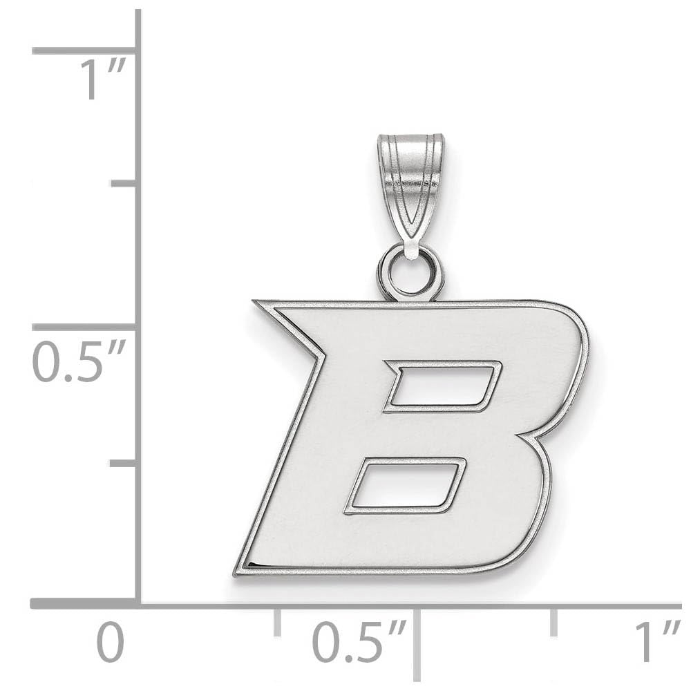 Sterling Silver Rhodium-plated LogoArt Boise State University Letter B Small Pendant QSS005BOS