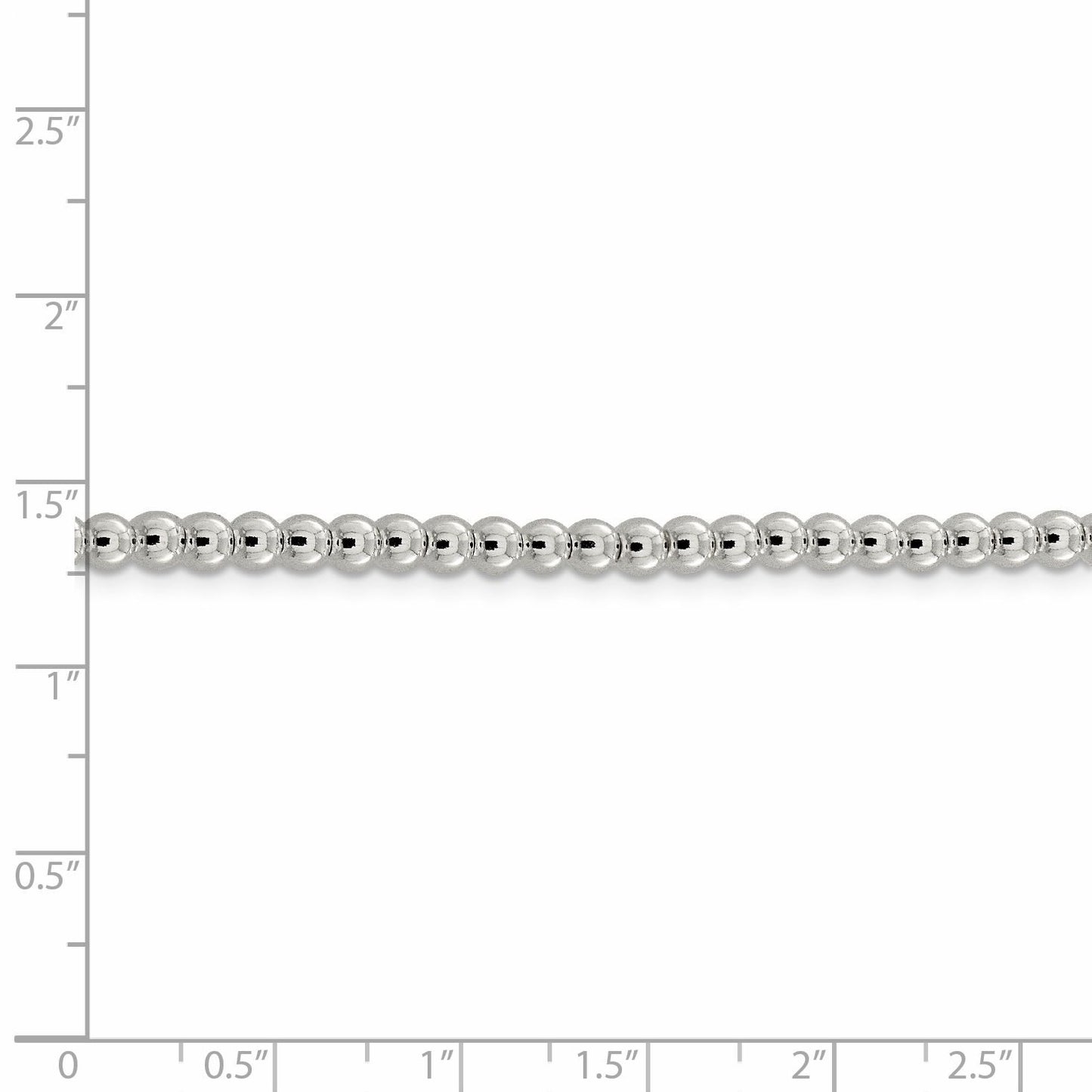 Sterling Silver 4mm Beads on Box Chain 16 Inches