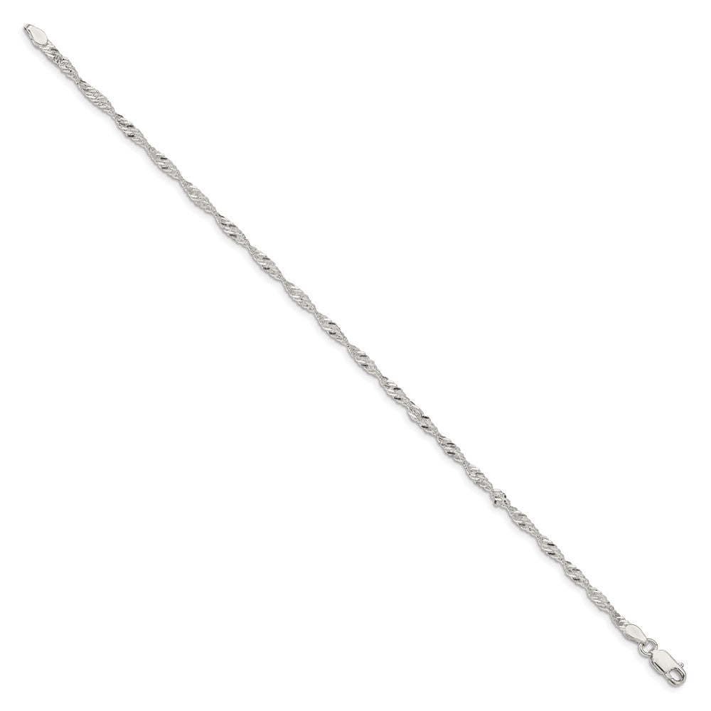 Sterling Silver 2.25mm Singapore Chain 8 inches