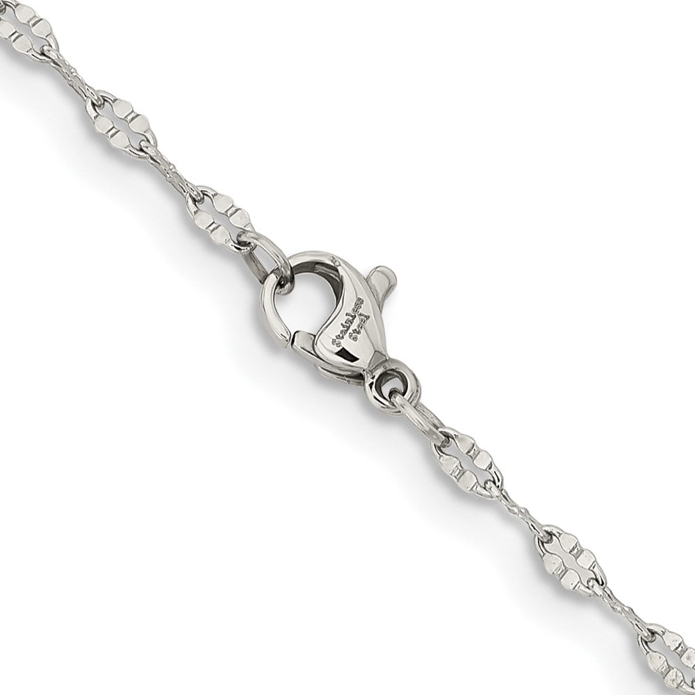 Stainless Steel Polished 16in Fancy Link Chain